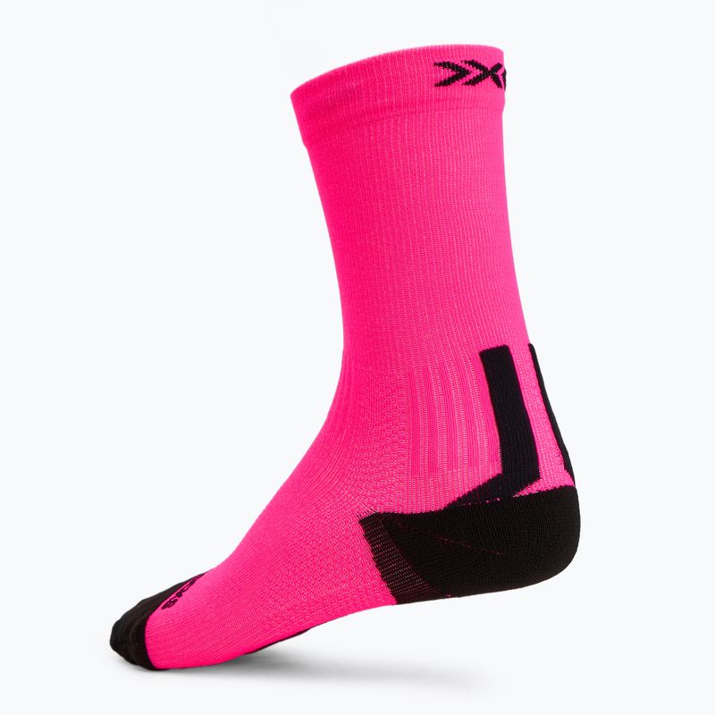 X-Socks Run Discover Crew fluo pink/x black socks 2