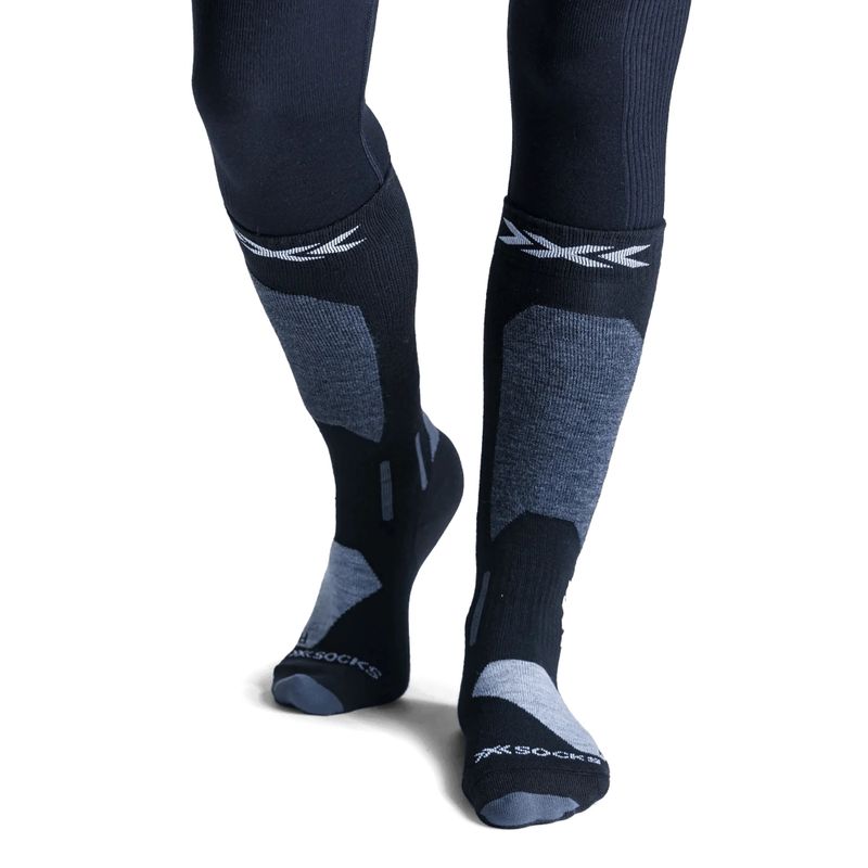 Children's ski socks X-Socks Ski Discover Otc x black/light grey 3