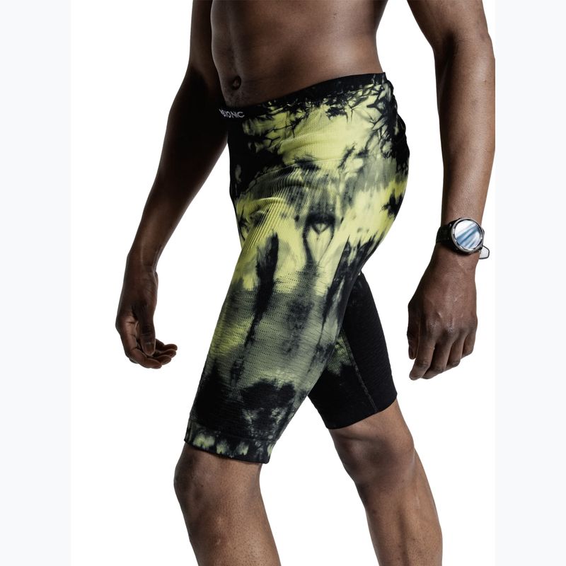 Men's running shorts X-Bionic Efektor Tights tie dye electric energy 5