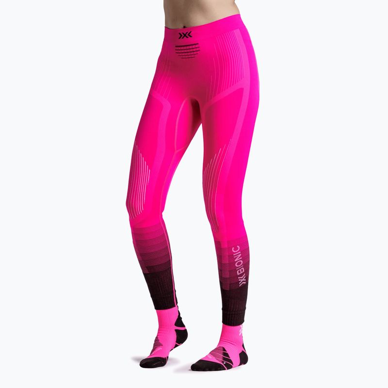 Women's thermal trousers X-Bionic Invent Graphics fluo pink/x white 3