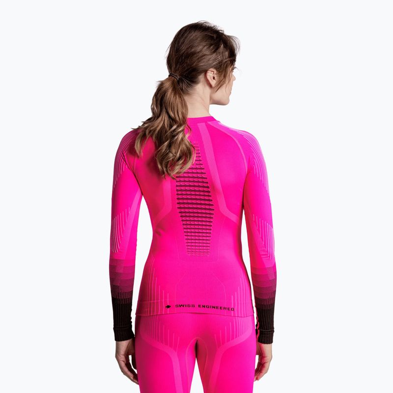 Women's thermal sweatshirt X-Bionic Invent Graphics LS fluo pink/x white 3