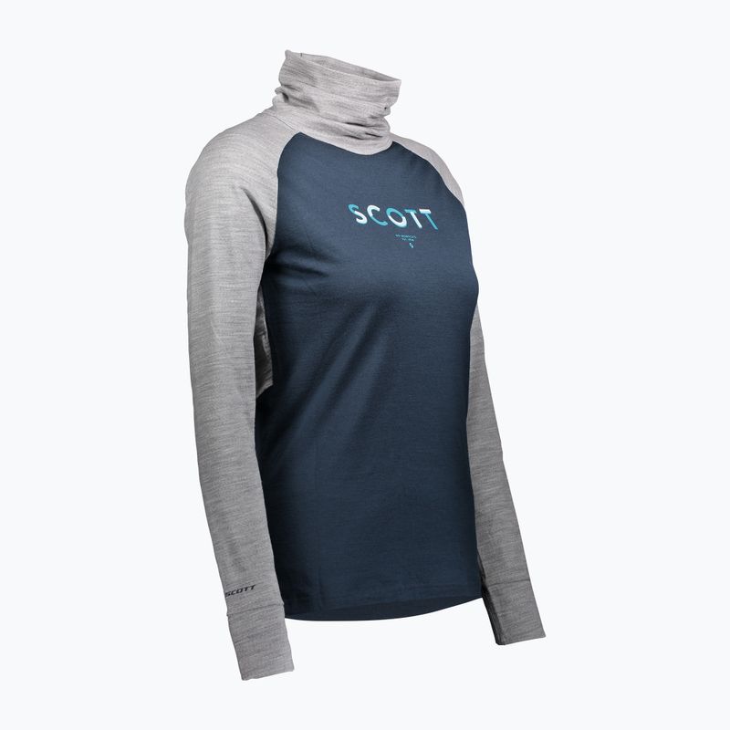 Women's thermal active sweatshirt SCOTT Defend Merino High Neck light grey melange/dark blue 3