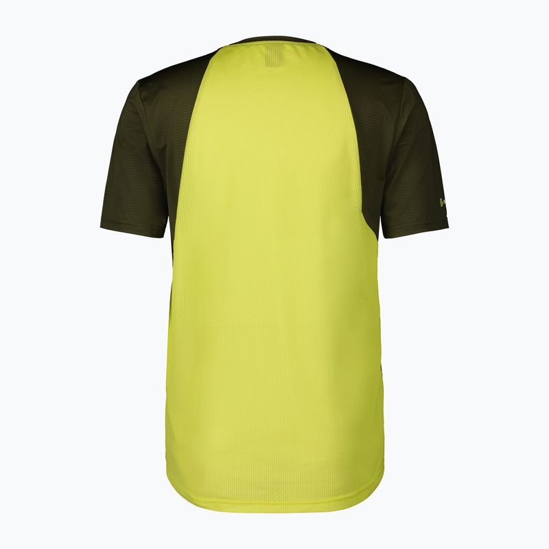 Men's SCOTT Trail Vertic bitter yellow/fir green cycling jersey 2