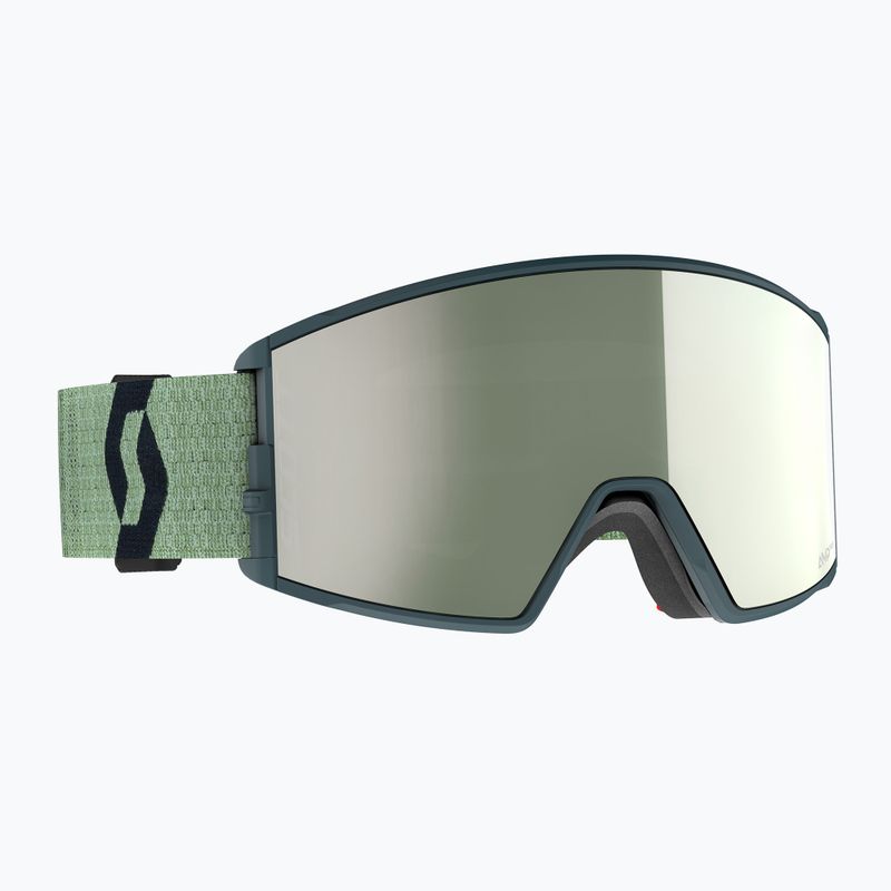 SCOTT React AMP Pro ski goggles black/aurora green/amp pro white chrome/pro green