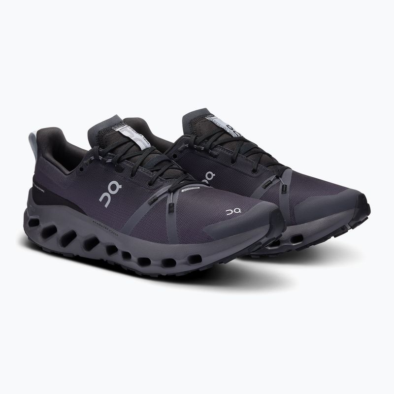 Men's On Cloudsurfer Trail Waterproof black/eclipse running shoes 8