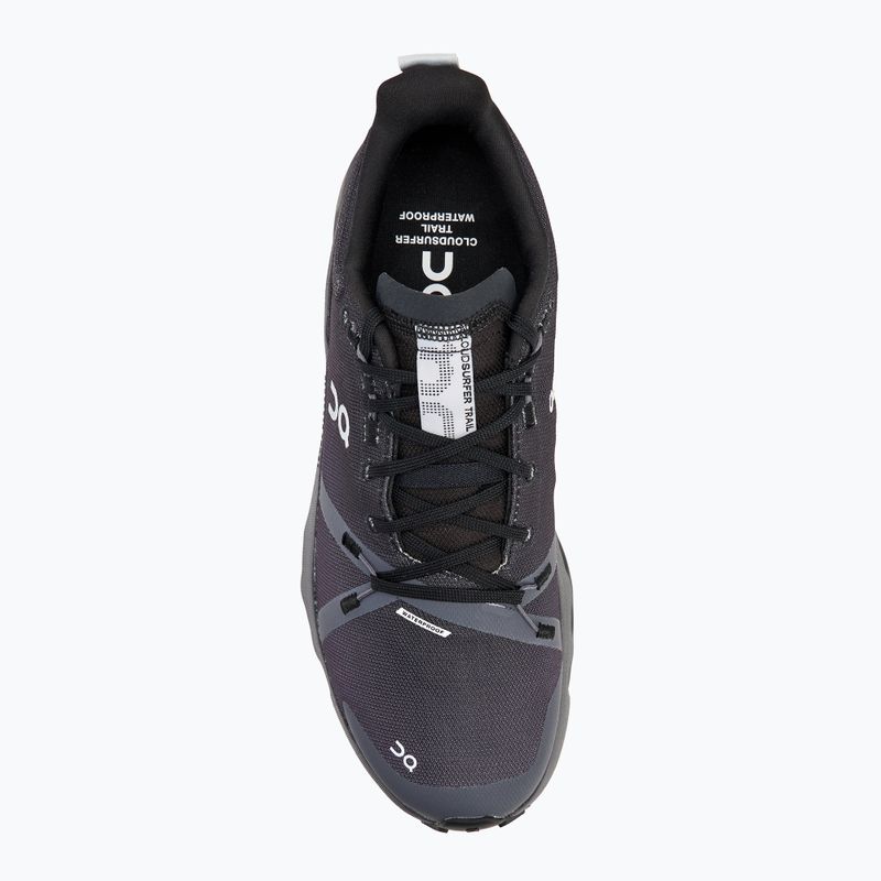 Men's On Cloudsurfer Trail Waterproof black/eclipse running shoes 5