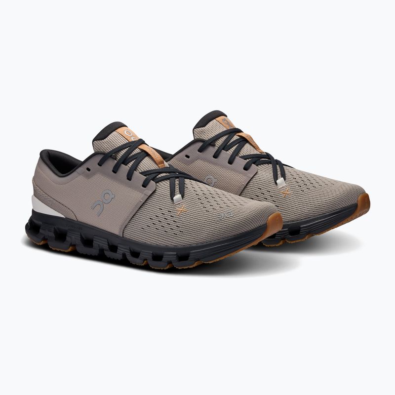Men's On Cloud X 4 fog/black running shoes 8
