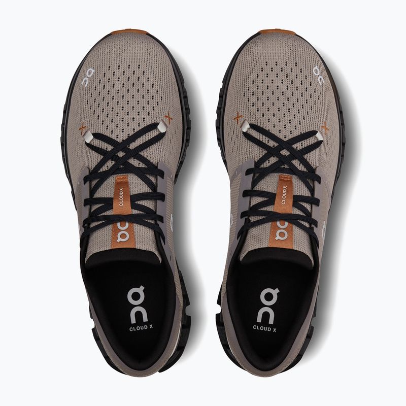 Men's On Cloud X 4 fog/black running shoes 13