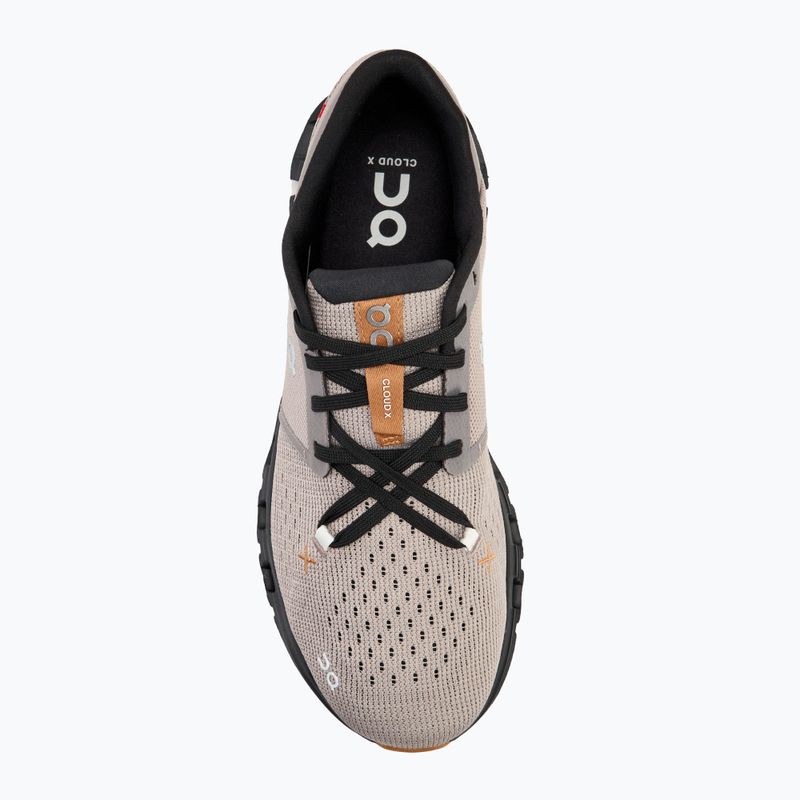 Men's On Cloud X 4 fog/black running shoes 5