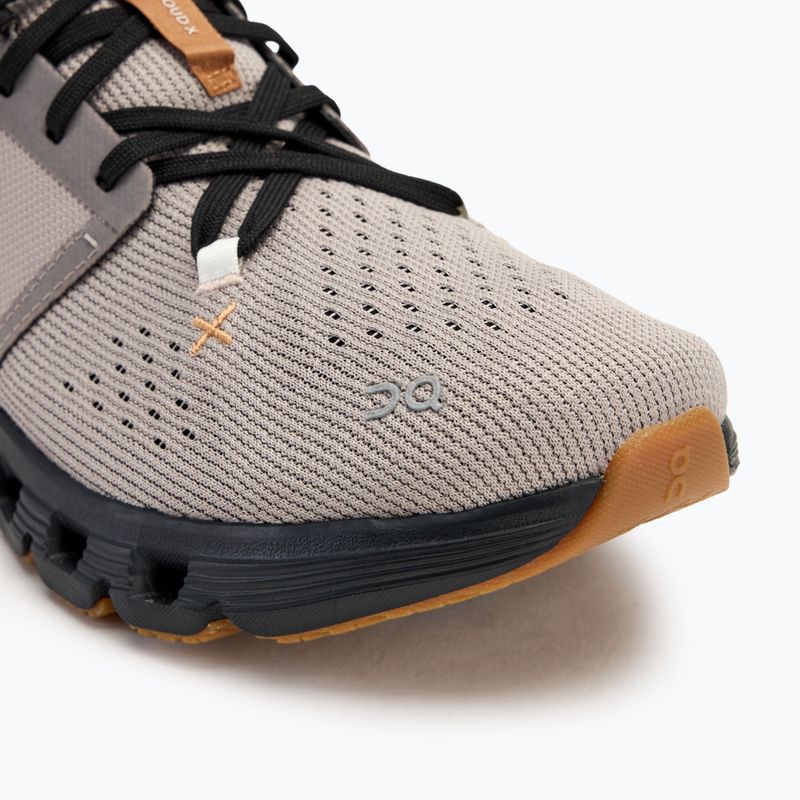 Men's On Cloud X 4 fog/black running shoes 7
