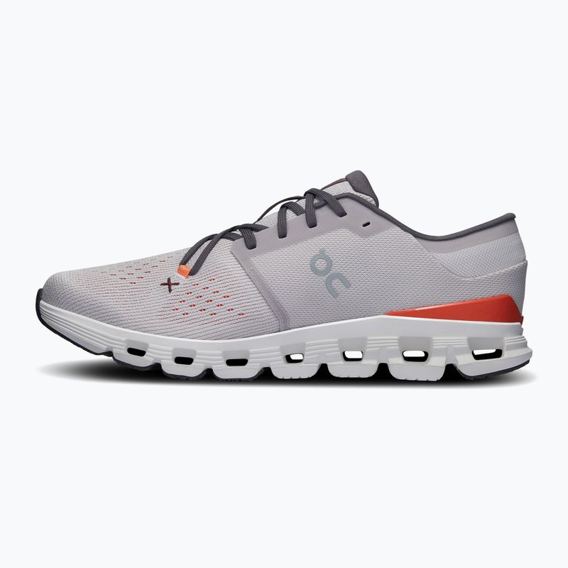 Men's On Cloud X 4 silver/flame running shoes 10