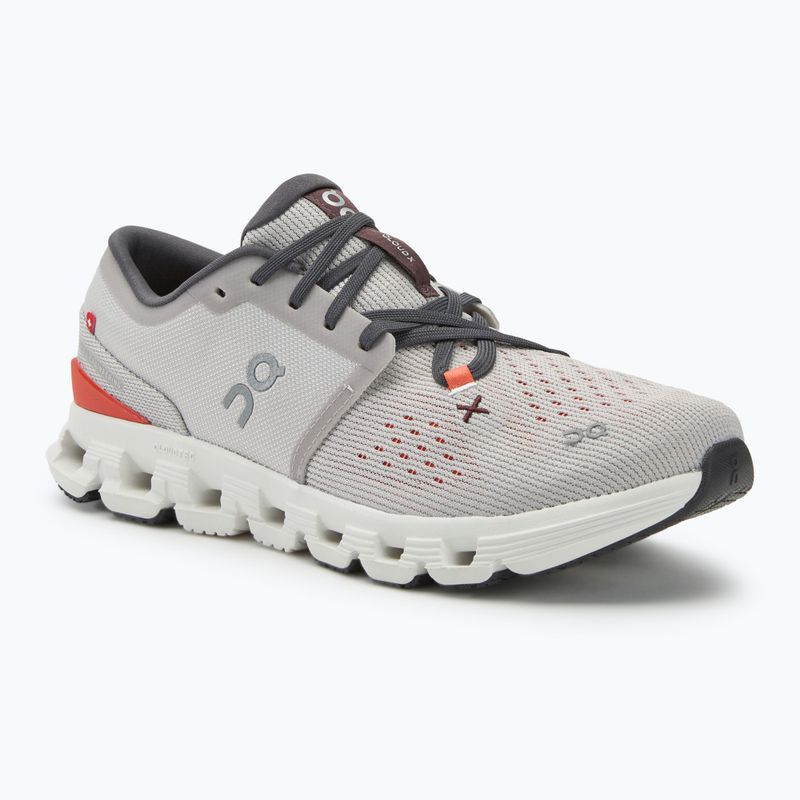 Men's On Cloud X 4 silver/flame running shoes