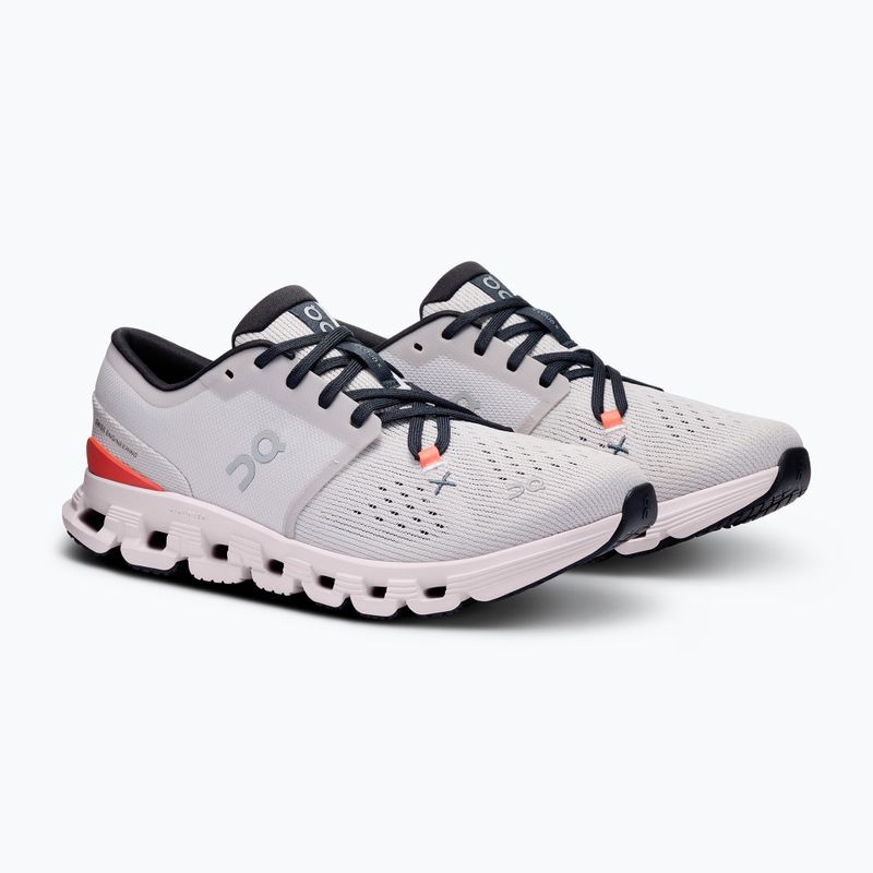 Women's running shoes On Cloud X 4 silver/flame 8