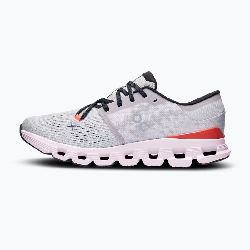 Women's running shoes On Cloud X 4 silver/flame 10