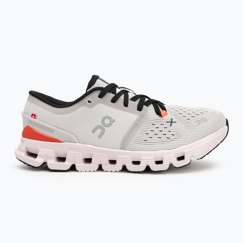 Women's running shoes On Cloud X 4 silver/flame 2