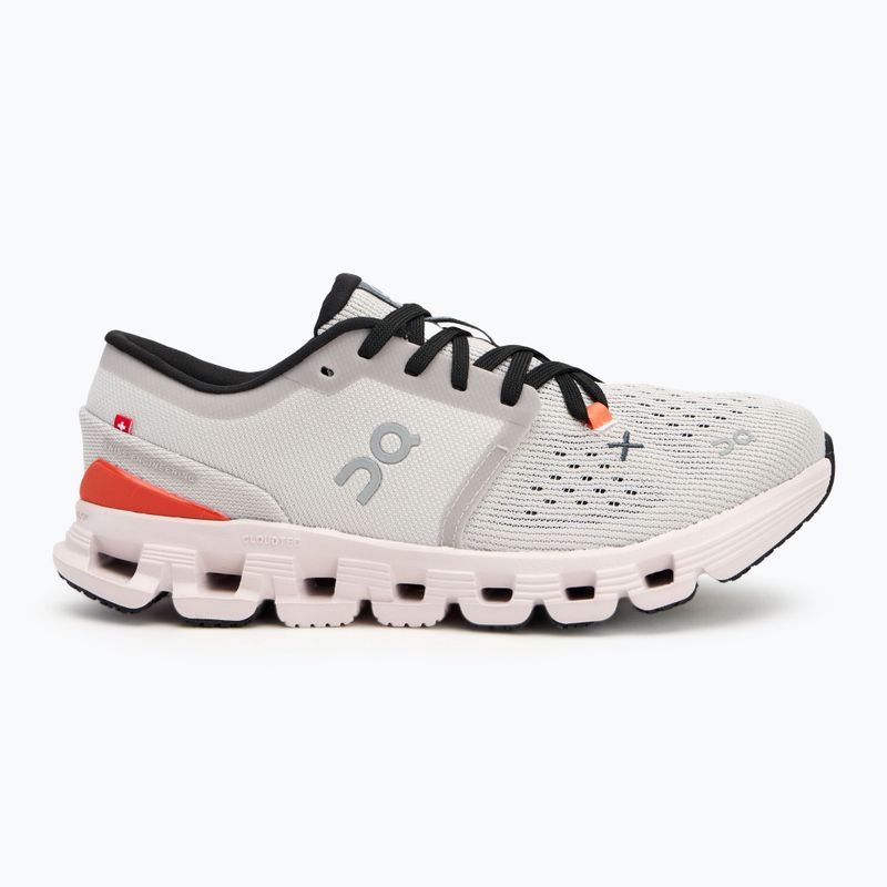 Women's running shoes On Running Cloud X 4 silver/flame 2