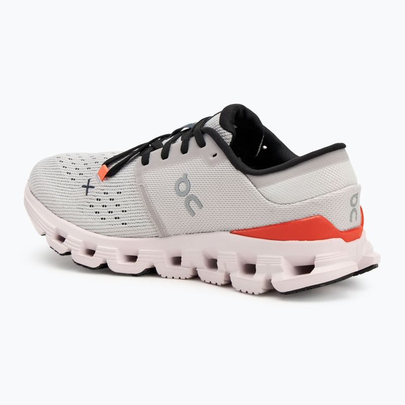 Women's running shoes On Cloud X 4 silver/flame 3