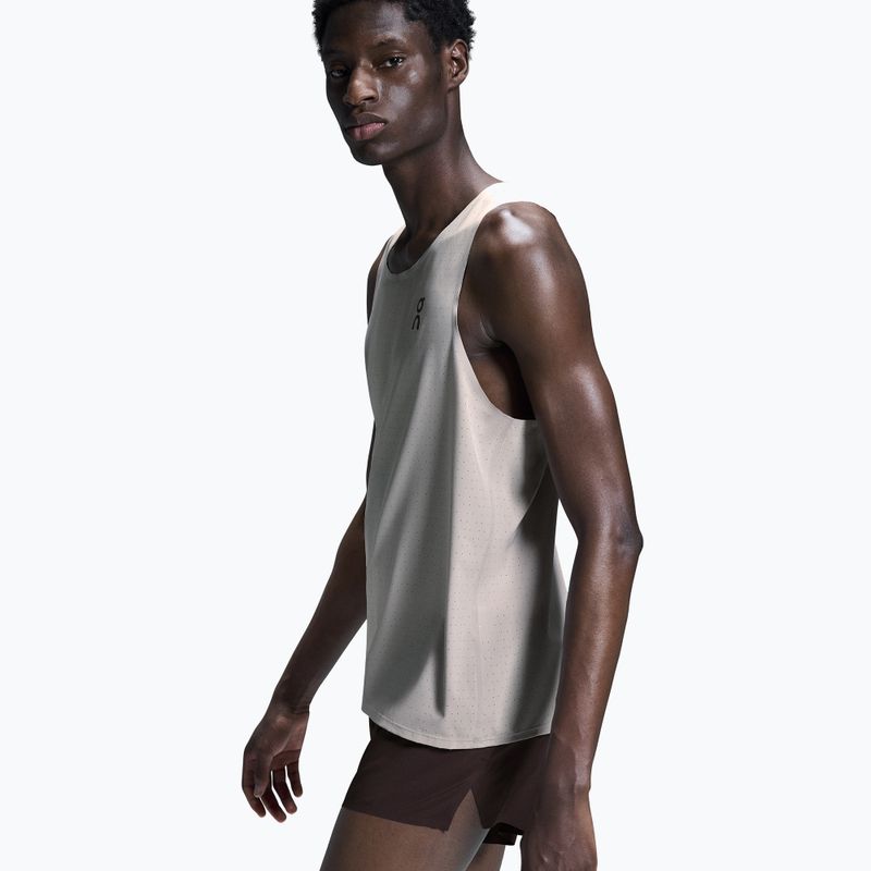 Men's running tank top On Running Race Singlet pearl 4