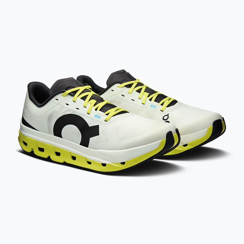 Men's On Running Cloudflow 5 white/lime running shoes 3