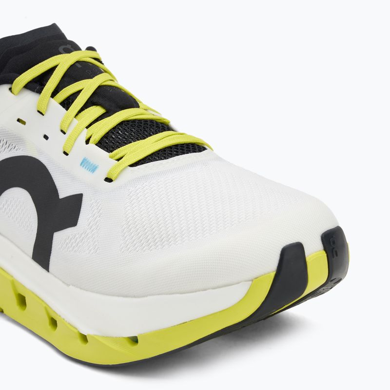 Men's On Cloudflow 5 white/lime running shoes 7