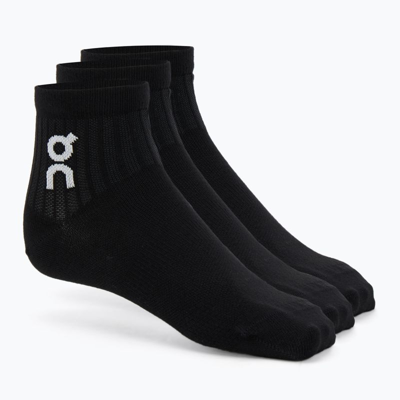 Socks On Running Logo Sock Mid 3 pairs black
