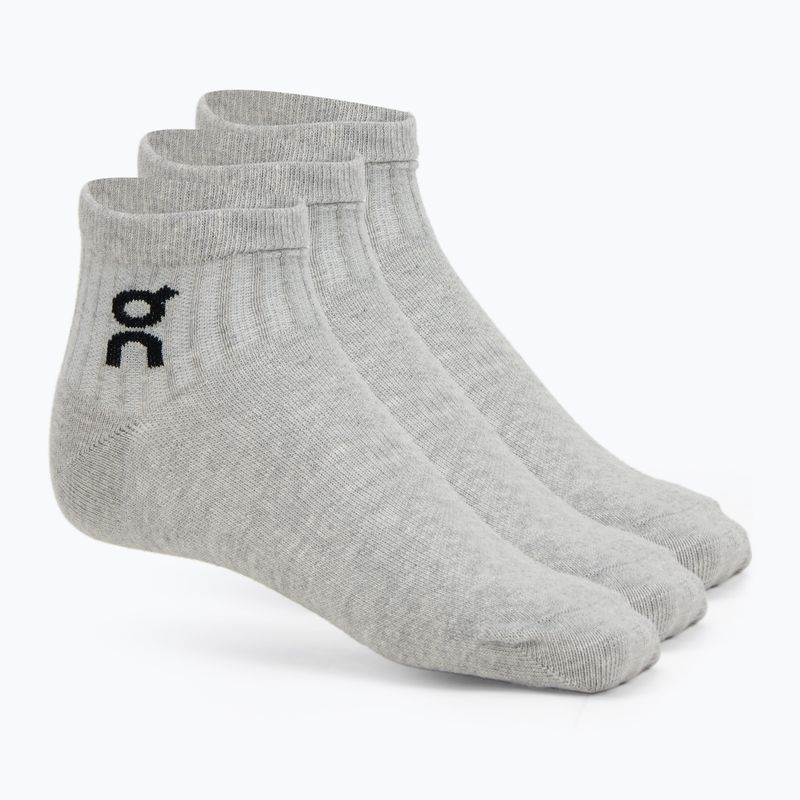 Socks On Running Logo Sock Mid 3 pairs heather gray