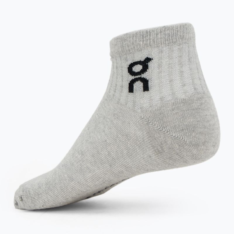 Socks On Running Logo Sock Mid 3 pairs heather gray 2