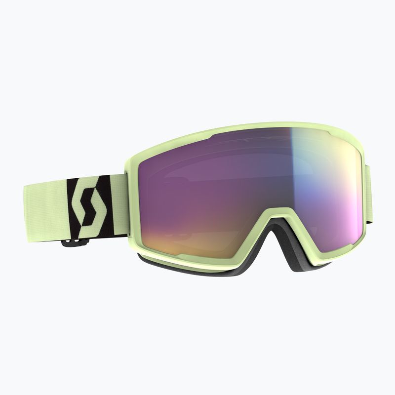 SCOTT Factor Pro acid yellow/enhancer teal chrome ski goggles