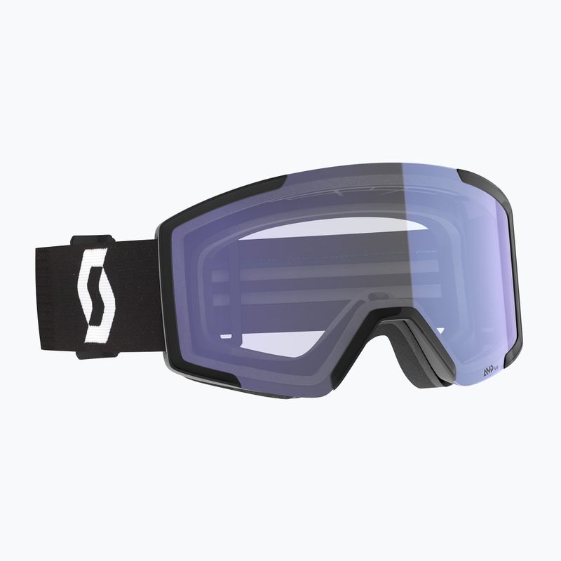 Ski goggles SCOTT Shield mineral black/white/amp iluminator blue chrome
