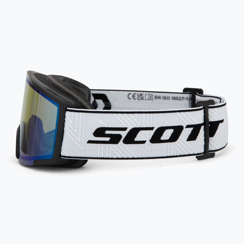 Ski goggles SCOTT Shield black/white/amp aurora green chrome 4
