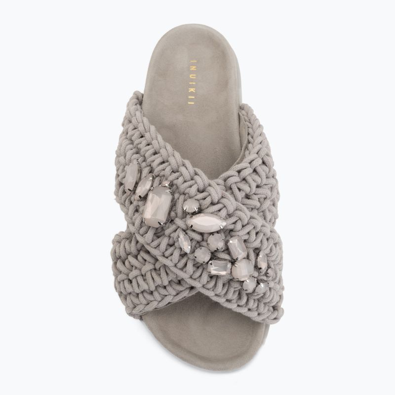 Women's slides INUIKII Woven Stones Platform stone grey 5
