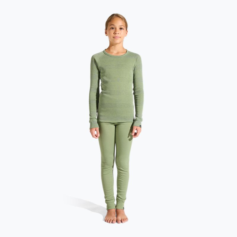Children's thermal underwear ODLO Active Warm Eco Long steel grey melange/matte green