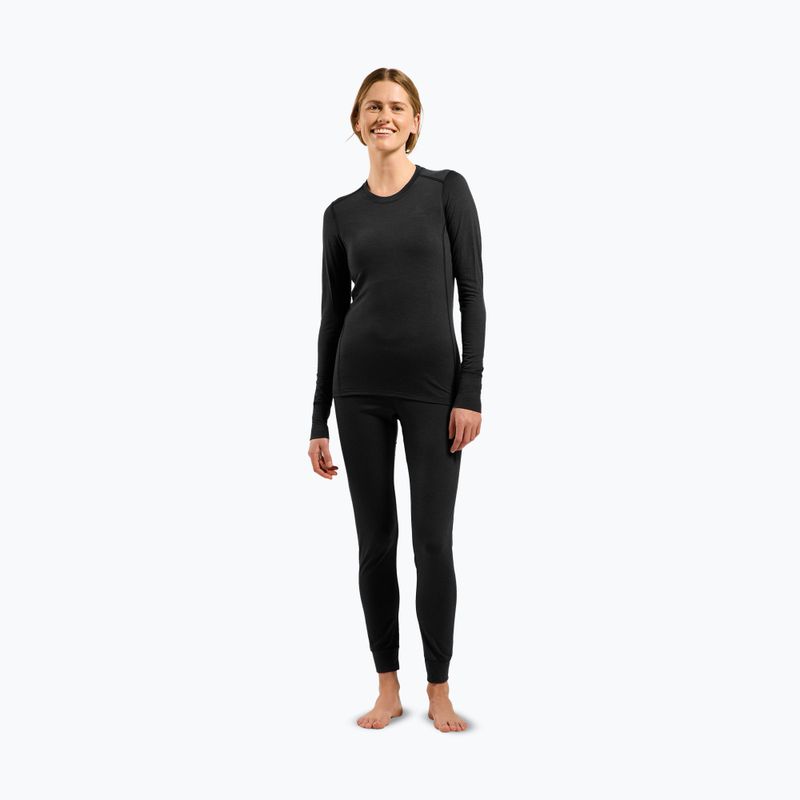 Women's thermal sweatshirt ODLO Merino 200 Bl Top Crew Neck black 2