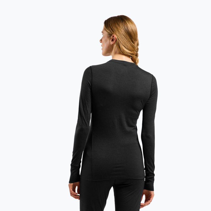 Women's thermal sweatshirt ODLO Merino 200 Bl Top Crew Neck black 3