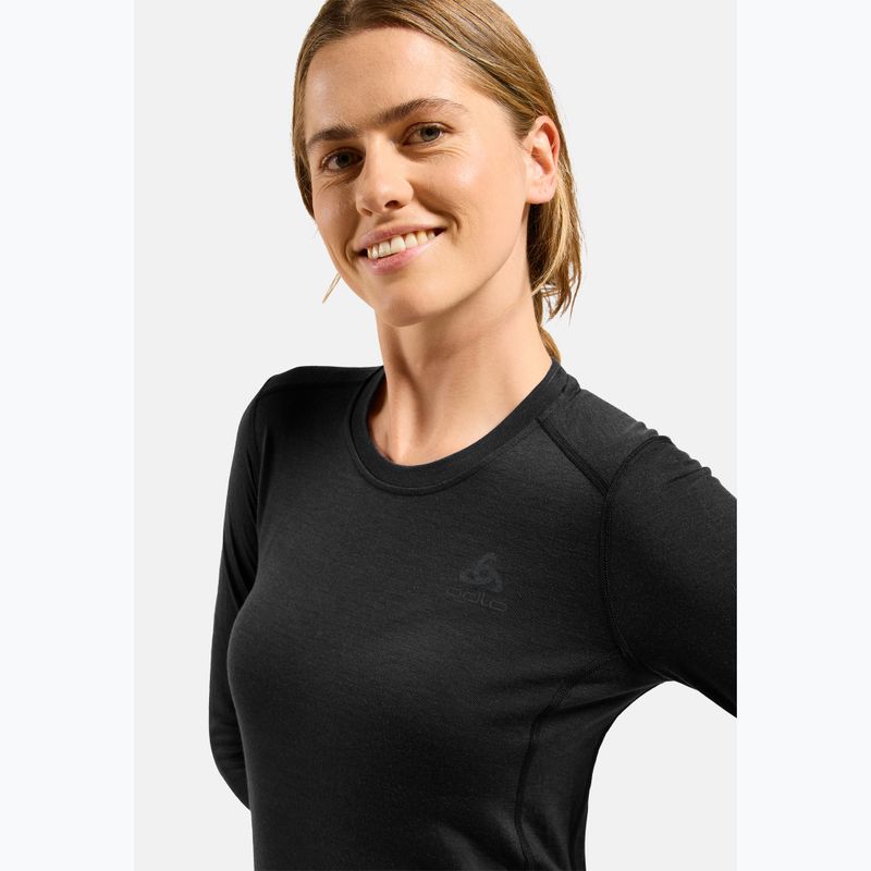 Women's thermal sweatshirt ODLO Merino 200 Bl Top Crew Neck black 4