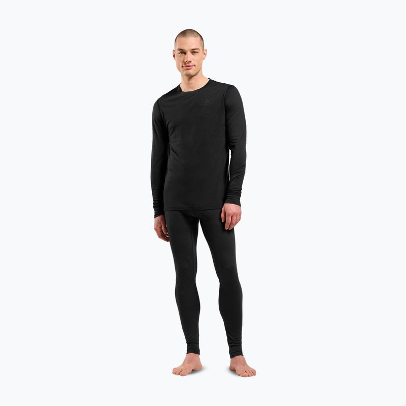 Men's thermal sweatshirt ODLO Merino 200 Bl Top Crew Neck black 2