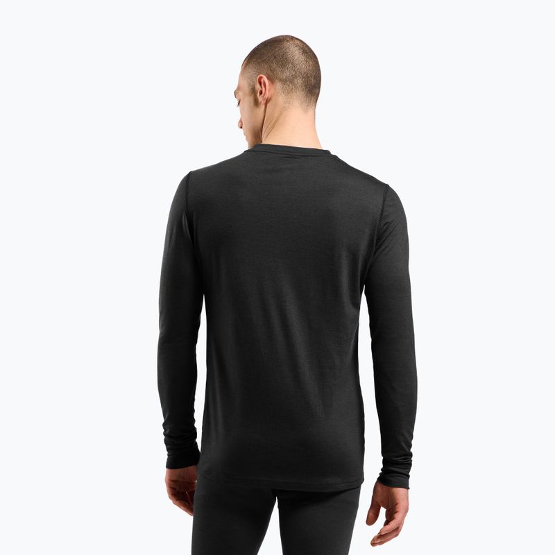 Men's thermal sweatshirt ODLO Merino 200 Bl Top Crew Neck black 3