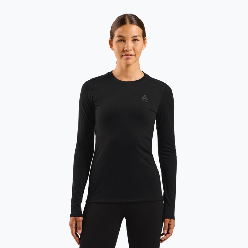 Women's thermal top ODLO Merino 160 Bl Top Crew Neck black