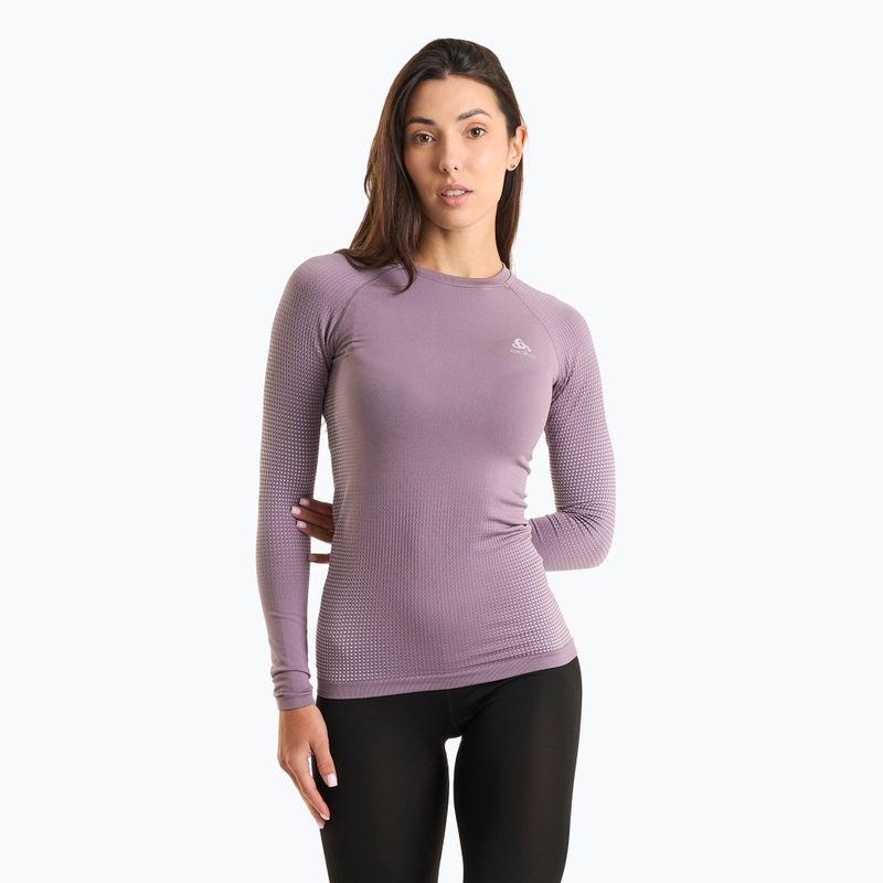 Women's thermal active sweatshirt ODLO Performance Warm Bl Top Crew Neck gray ridge