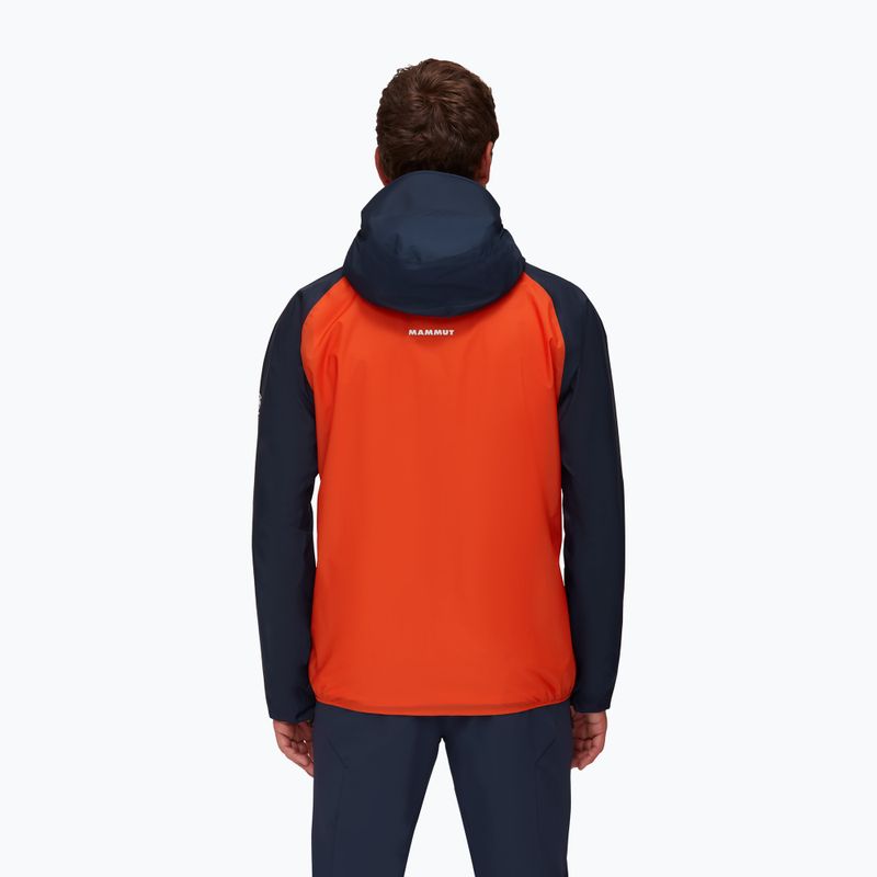 Mammut Kento Light HS men's hardshell jacket orange and navy blue 3