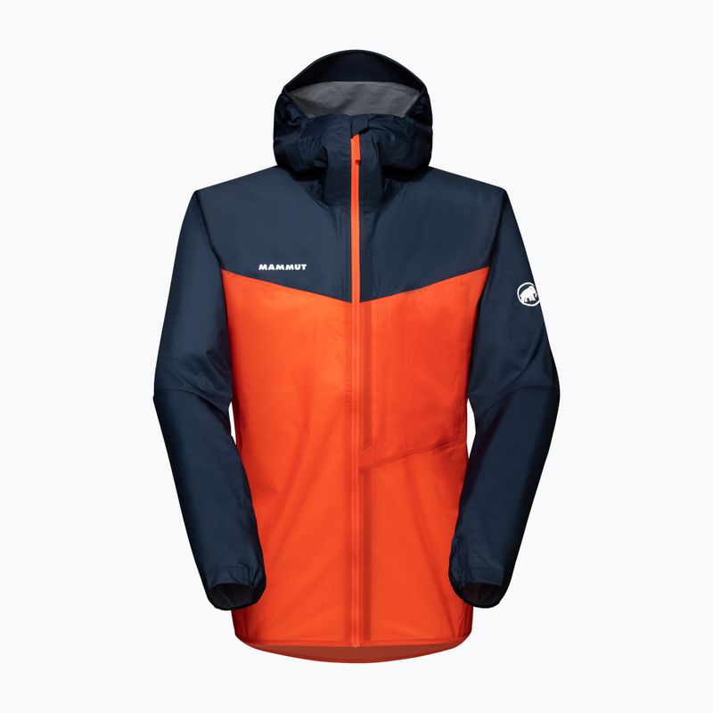 Mammut Kento Light HS men's hardshell jacket orange and navy blue 4