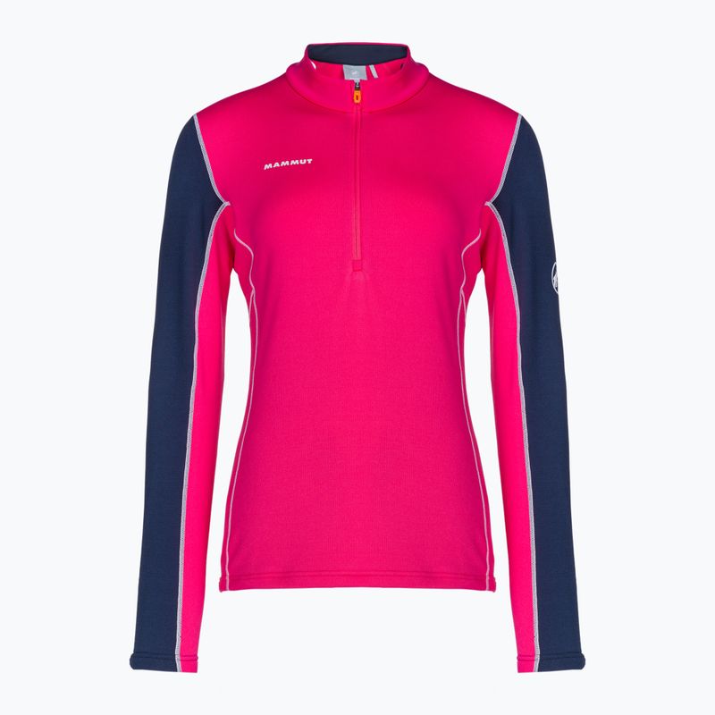 Mammut women's trekking sweatshirt Aenergy ML Half Zip Pull pink and navy blue