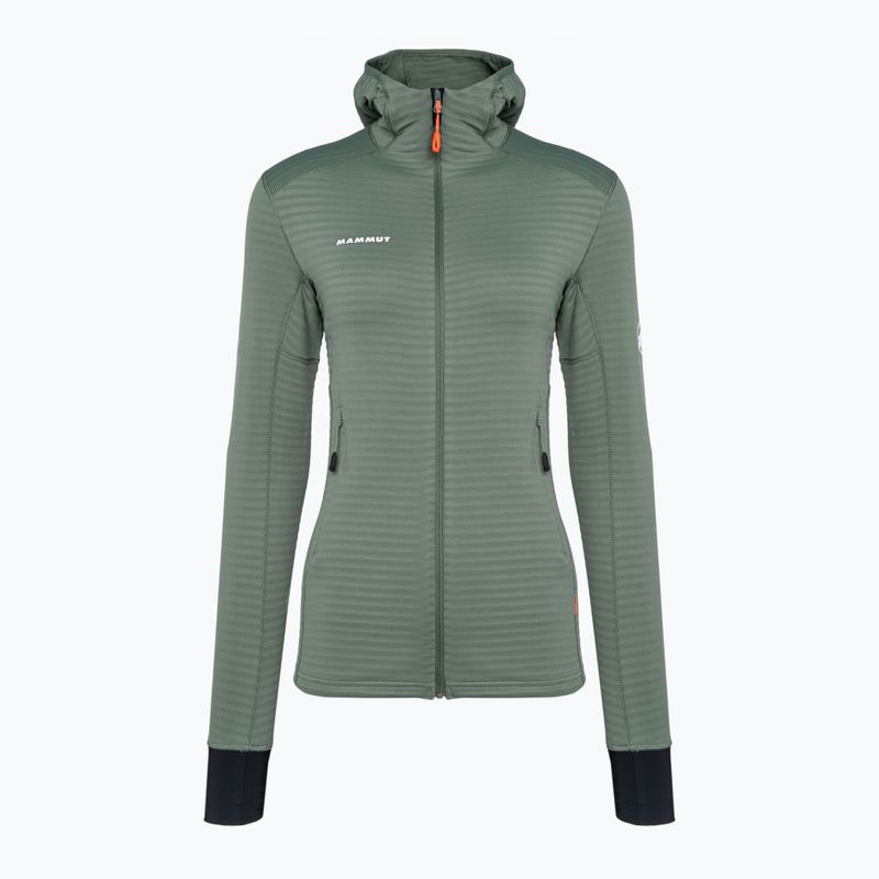 Mammut women's fleece sweatshirt Taiss Light ML Hooded dark jade/black 5