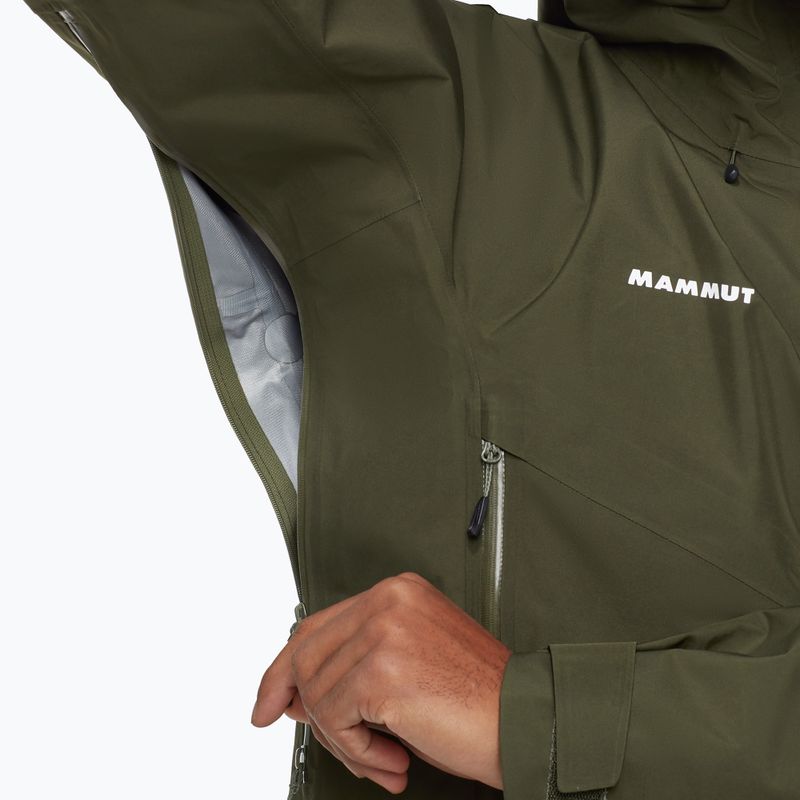 Men's Mammut Crater IV HS Hooded dark marsh rain jacket 4