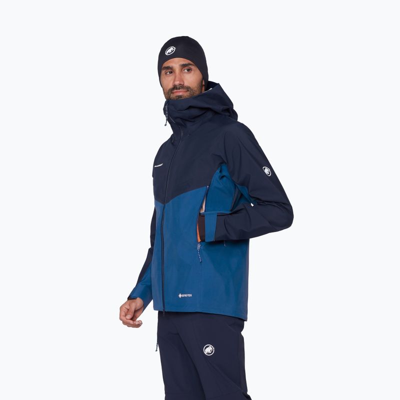 Men's rain jacket Mammut Crater IV HS Hooded tschiel/marine 4