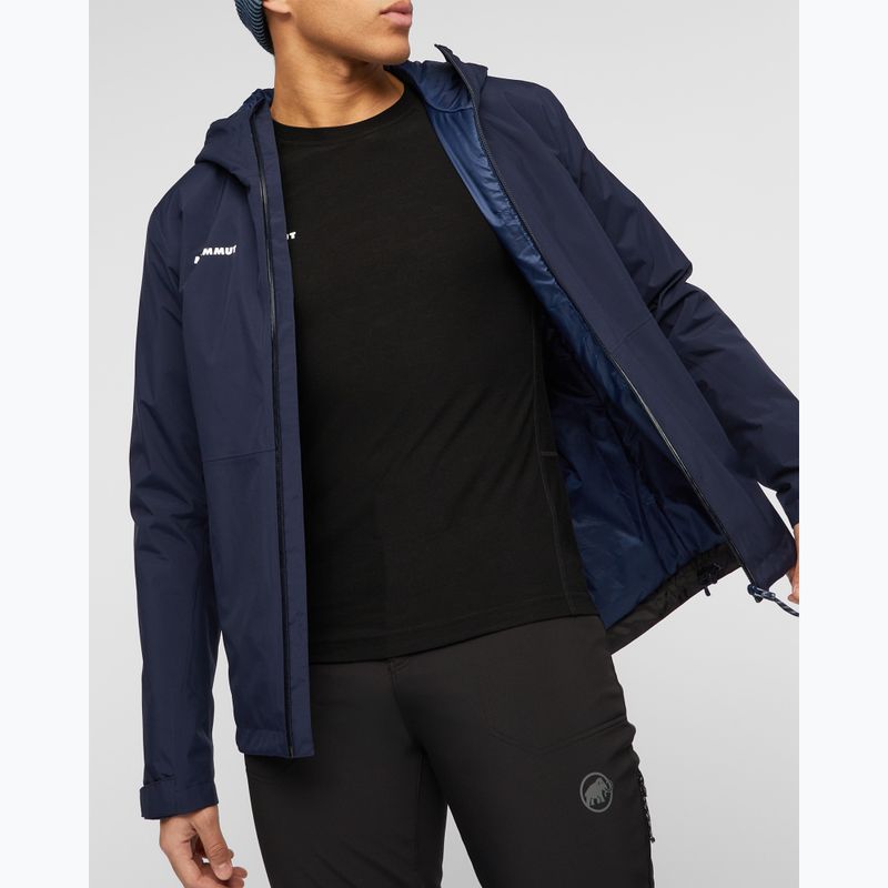Men's rain jacket Mammut Linard HS Thermo Hooded Jacket Men marine 5