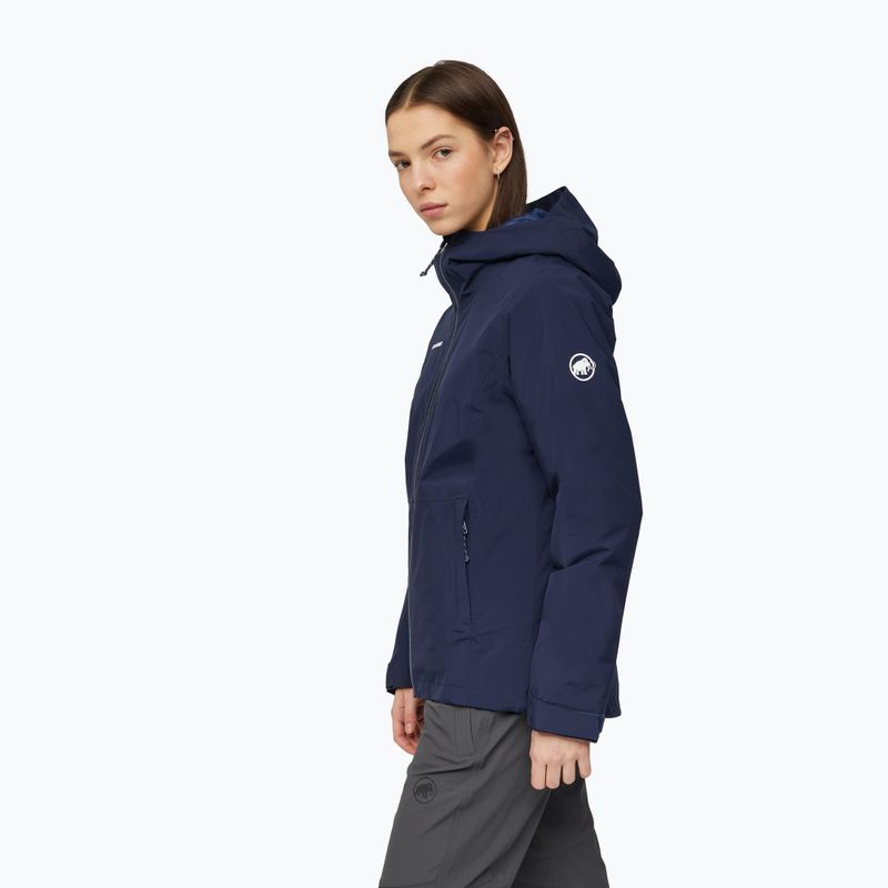 Women's rain jacket Mammut Linard HS Thermo Hooded Jacket Women marine 3