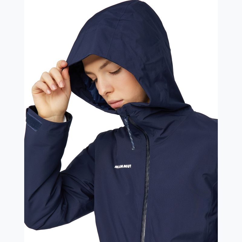Women's rain jacket Mammut Linard HS Thermo Hooded Jacket Women marine 5