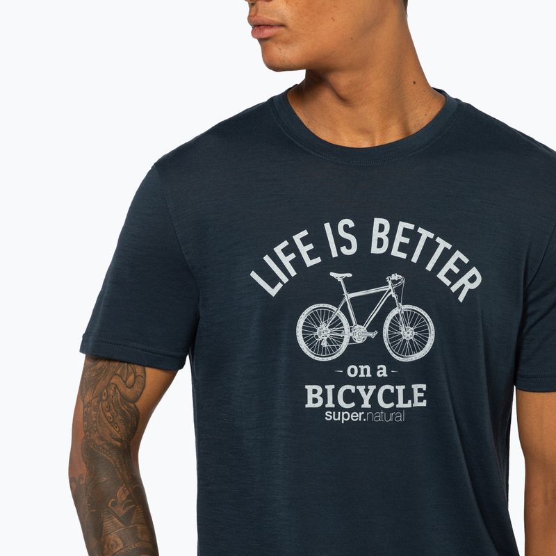 Men's T-shirt super.natural Better Bike Tee blueberry/vapor grey 2