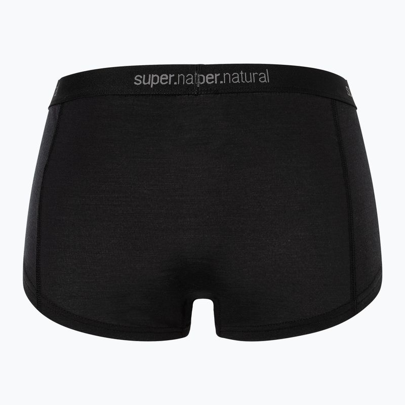Women's thermal boxer briefs super.natural Tundra 175 Boyfriend Hipster jet black 2